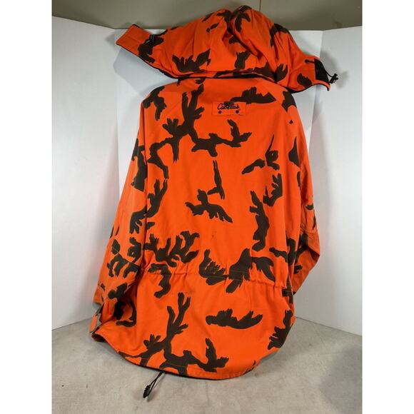Cabelas Orange Camp Hunting Jacket Quilt Lined Size Large Insulated Outdoors - Picture 8 of 11